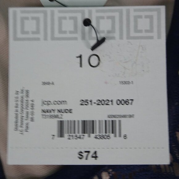 Liz Claiborne Sleeveless Navy Blue Dress Size 10 - Picture 5 of 7